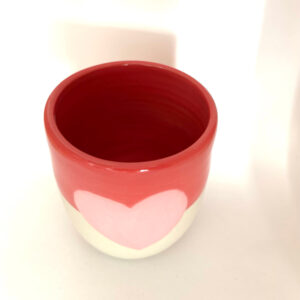Tasse « Coeur » framboise
