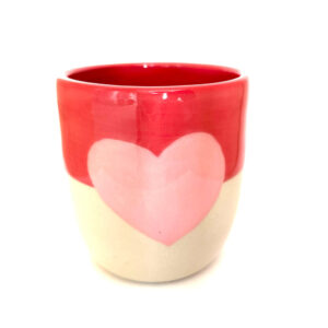 Tasse « Coeur » framboise